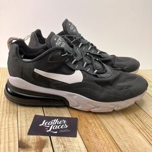 Nike Air Max 270 React Mens Sz 13 Shoes Black White Athletic Sneakers AO4971-004